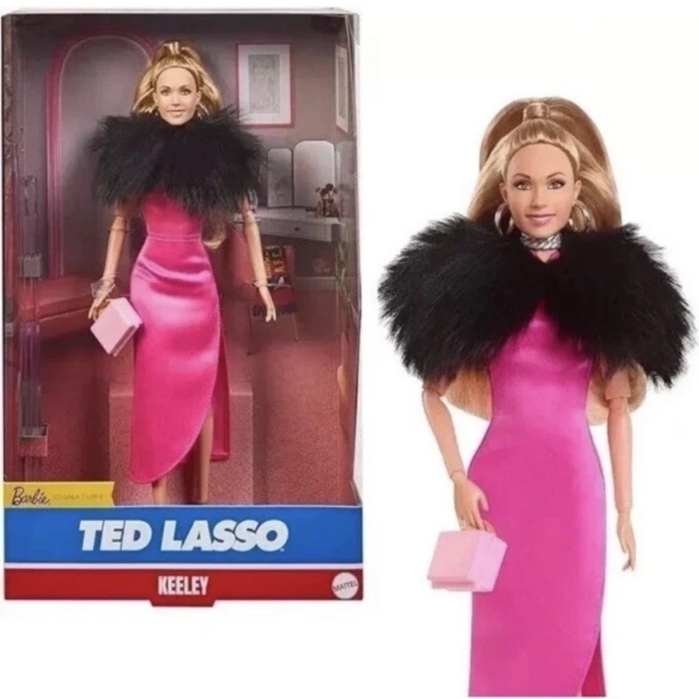 Barbie Keeley Doll in Pink Dress with Black Feathered Shawl